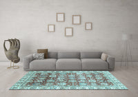 Machine Washable Oriental Light Blue Traditional Rug, wshabs3260lblu