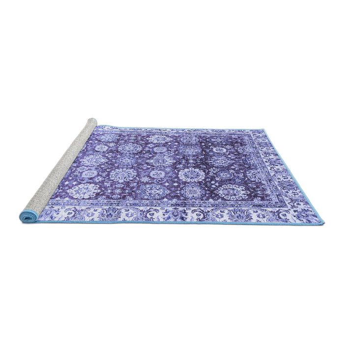 Sideview of Machine Washable Oriental Blue Traditional Rug, wshabs3260blu