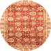 Round Oriental Orange Traditional Rug, abs3260org