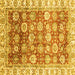 Square Oriental Yellow Traditional Rug, abs3260yw