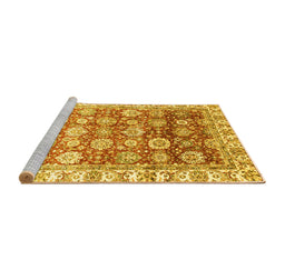 Sideview of Machine Washable Oriental Yellow Traditional Rug, wshabs3260yw