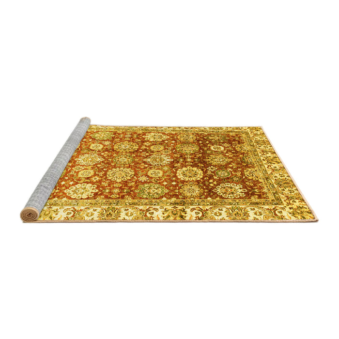 Sideview of Machine Washable Oriental Yellow Traditional Rug, wshabs3260yw