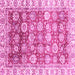 Square Machine Washable Oriental Pink Traditional Rug, wshabs3260pnk