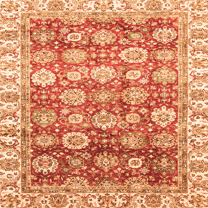 Square Oriental Orange Traditional Rug, abs3260org