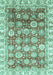 Machine Washable Oriental Turquoise Traditional Area Rugs, wshabs3260turq