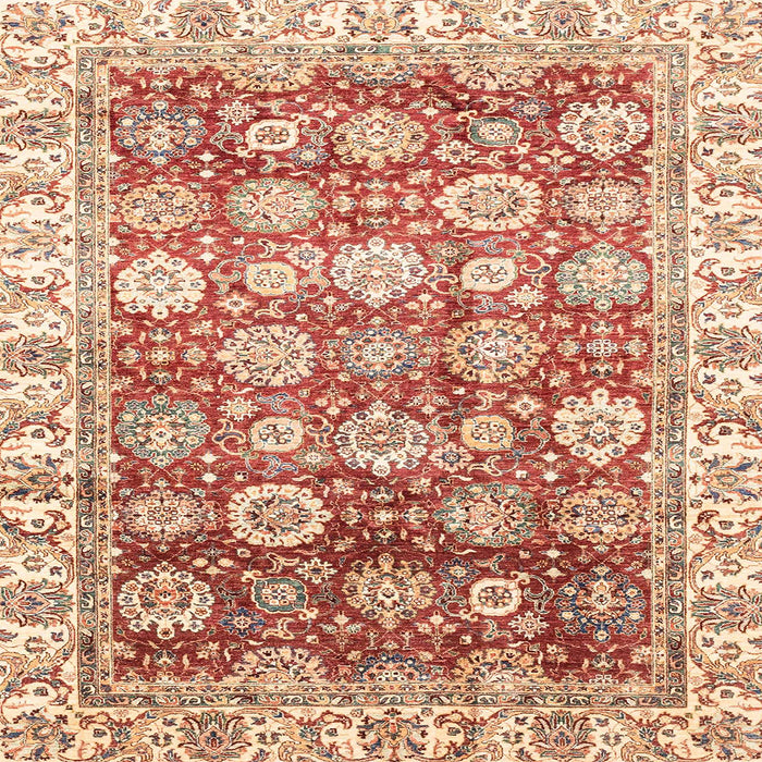 Square Abstract Pastel Orange Oriental Rug, abs3260