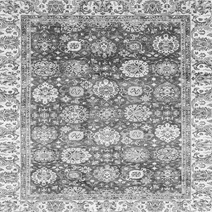 Square Machine Washable Oriental Gray Traditional Rug, wshabs3260gry