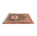 Sideview of Machine Washable Abstract Brown Sugar Brown Rug, wshabs3261