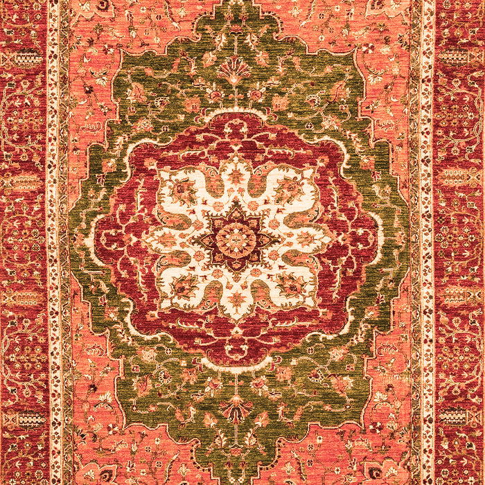 Machine Washable Persian Orange Traditional Area Rugs, wshabs3261org