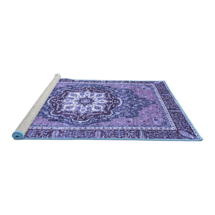 Sideview of Machine Washable Persian Blue Traditional Rug, wshabs3261blu