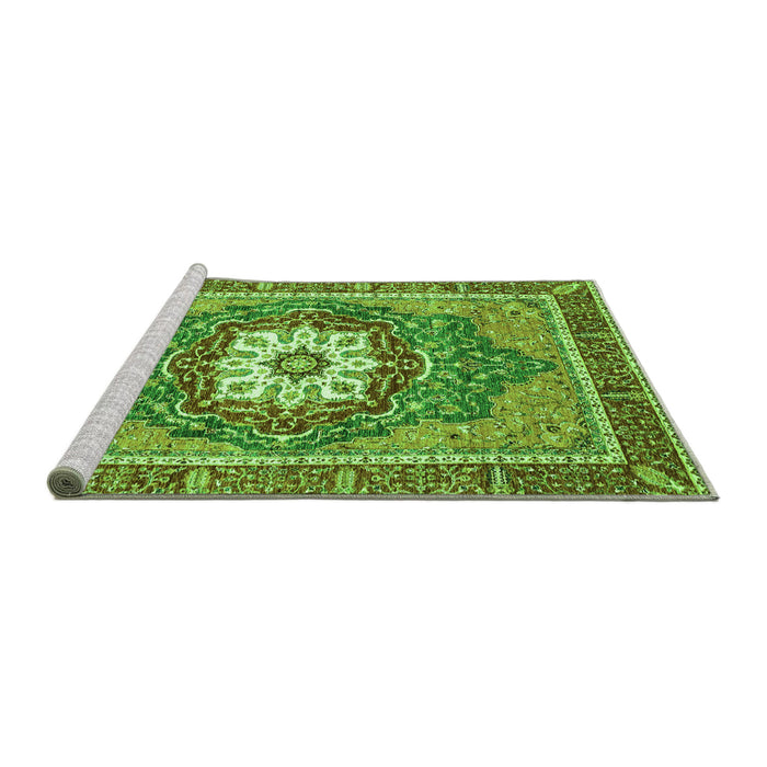 Sideview of Machine Washable Persian Green Traditional Area Rugs, wshabs3261grn