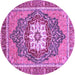 Round Machine Washable Persian Purple Traditional Area Rugs, wshabs3261pur