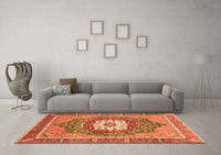 Machine Washable Persian Orange Traditional Rug, wshabs3261org