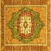 Square Machine Washable Persian Yellow Traditional Rug, wshabs3261yw