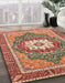 Abstract Brown Persian Rug in Family Room, abs3261