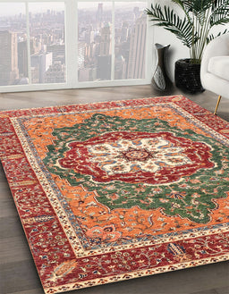 Machine Washable Abstract Brown Sugar Brown Rug in a Family Room, wshabs3261