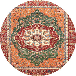 Round Machine Washable Abstract Brown Sugar Brown Rug, wshabs3261