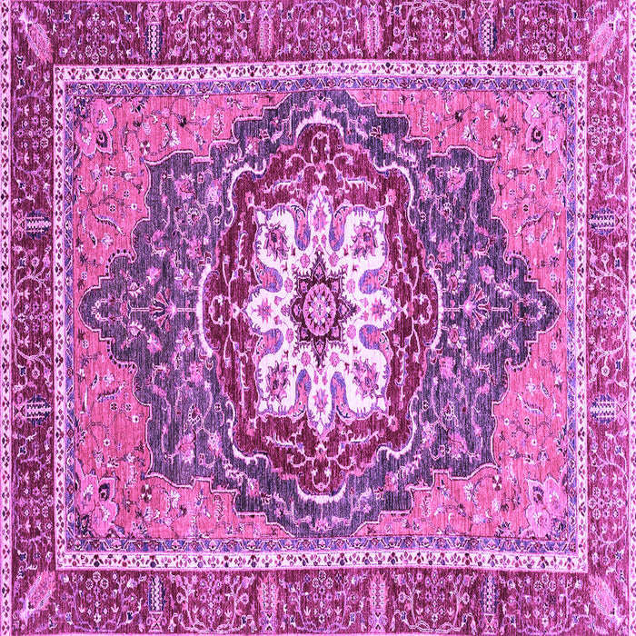 Square Machine Washable Persian Purple Traditional Area Rugs, wshabs3261pur