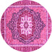 Round Machine Washable Persian Pink Traditional Rug, wshabs3261pnk