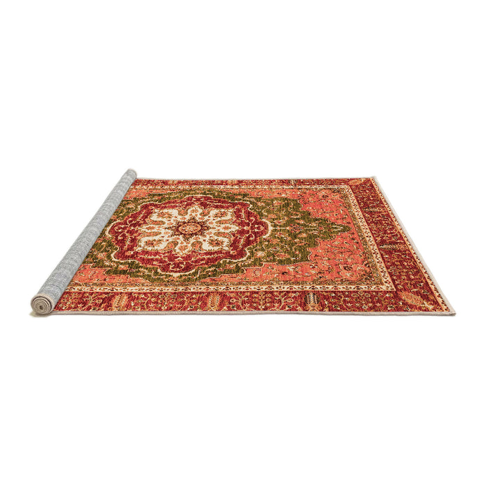 Sideview of Machine Washable Persian Orange Traditional Area Rugs, wshabs3261org