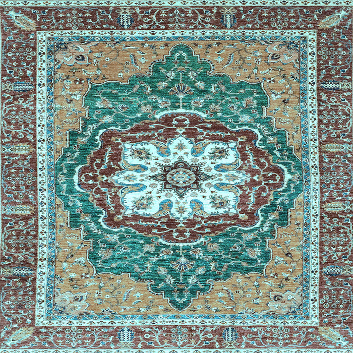 Square Persian Light Blue Traditional Rug, abs3261lblu