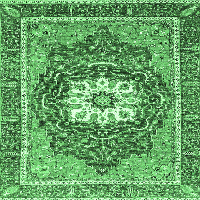Square Persian Emerald Green Traditional Rug, abs3261emgrn