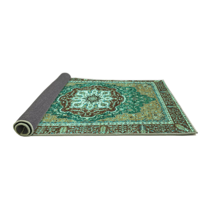 Sideview of Persian Turquoise Traditional Rug, abs3261turq