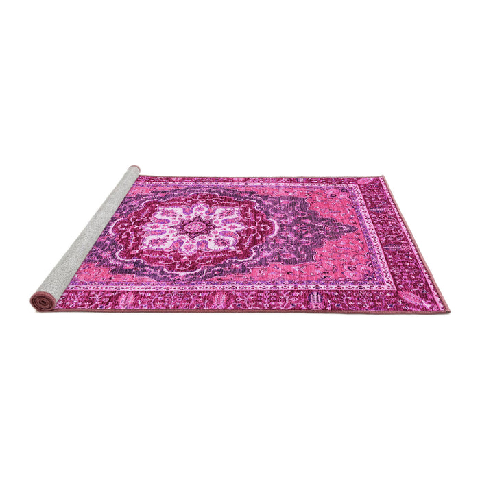Sideview of Machine Washable Persian Pink Traditional Rug, wshabs3261pnk