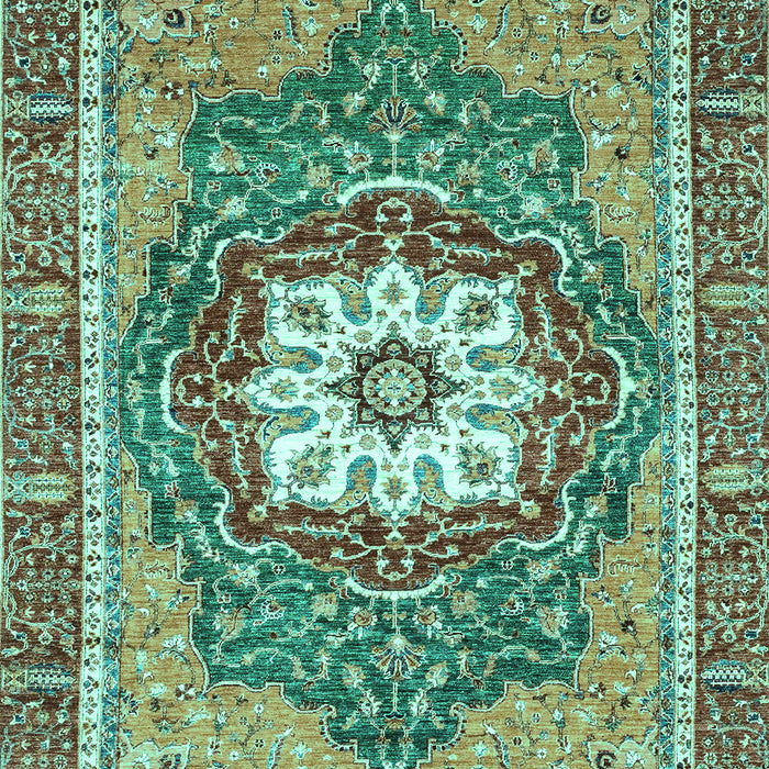 Machine Washable Persian Turquoise Traditional Area Rugs, wshabs3261turq