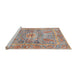 Sideview of Machine Washable Abstract Tan Brown Rug, wshabs3262