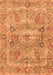 Machine Washable Oriental Orange Traditional Area Rugs, wshabs3262org