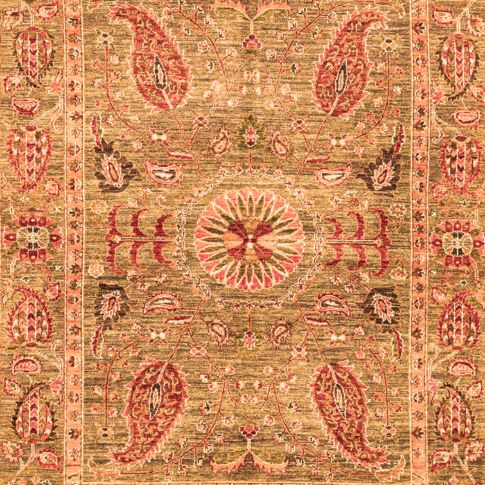 Machine Washable Oriental Orange Traditional Area Rugs, wshabs3262org