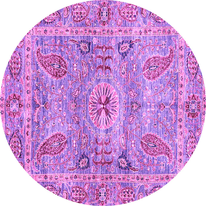Round Oriental Purple Traditional Rug, abs3262pur