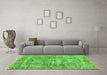 Machine Washable Oriental Green Traditional Area Rugs in a Living Room,, wshabs3262grn