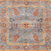 Square Abstract Tan Brown Oriental Rug, abs3262