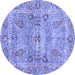 Round Oriental Blue Traditional Rug, abs3262blu