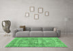 Machine Washable Oriental Emerald Green Traditional Area Rugs in a Living Room,, wshabs3262emgrn