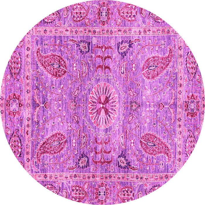Round Oriental Pink Traditional Rug, abs3262pnk