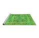 Sideview of Machine Washable Oriental Green Traditional Area Rugs, wshabs3262grn