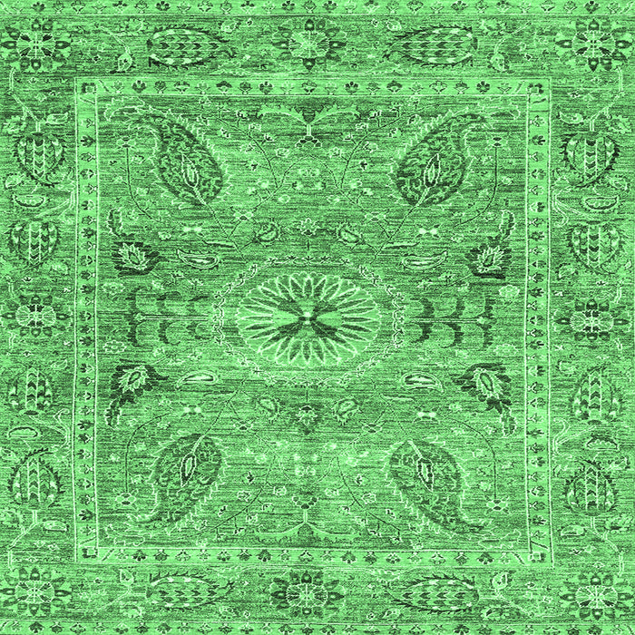 Square Oriental Emerald Green Traditional Rug, abs3262emgrn
