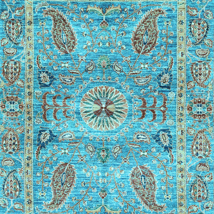 Machine Washable Oriental Light Blue Traditional Rug, wshabs3262lblu