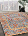 Abstract Tan Brown Oriental Rug in Family Room, abs3262