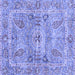 Square Machine Washable Oriental Blue Traditional Rug, wshabs3262blu