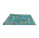 Sideview of Machine Washable Oriental Light Blue Traditional Rug, wshabs3262lblu