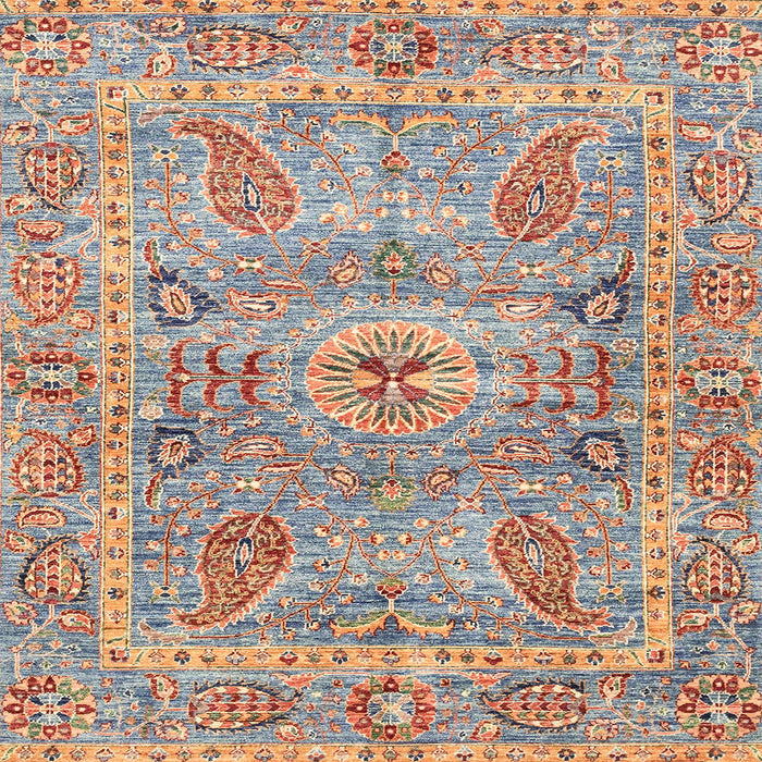 Square Machine Washable Abstract Tan Brown Rug, wshabs3262