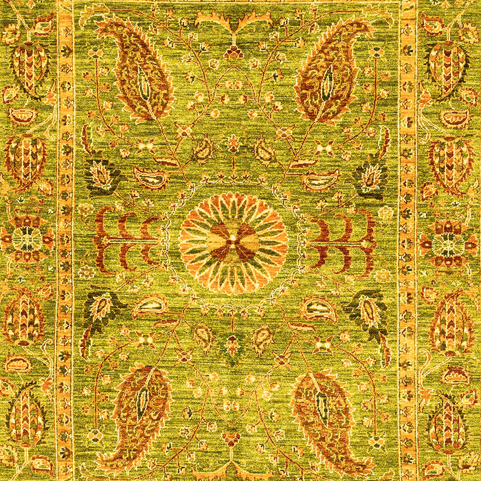 Machine Washable Oriental Yellow Traditional Rug, wshabs3262yw
