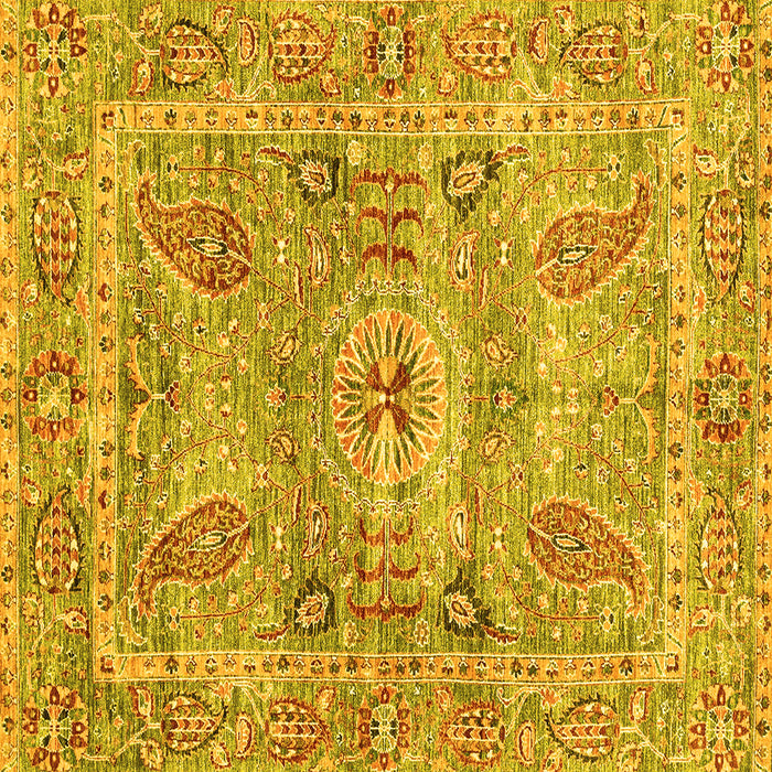 Square Oriental Yellow Traditional Rug, abs3262yw
