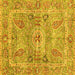 Square Oriental Yellow Traditional Rug, abs3262yw