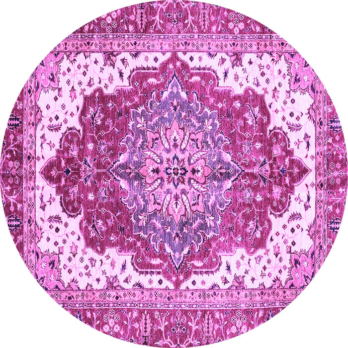 Round Machine Washable Persian Purple Traditional Area Rugs, wshabs3263pur