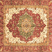 Square Persian Brown Traditional Rug, abs3263brn